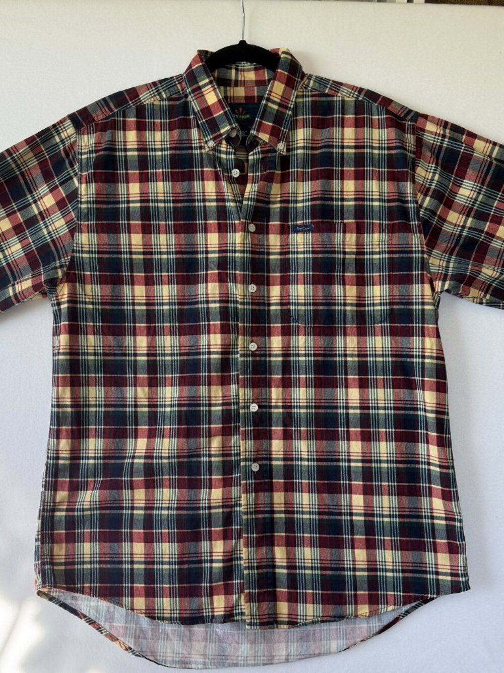 Vintage Y2K Ivy Crew Men's Large Plaid Button‑Up | 100% Cotton